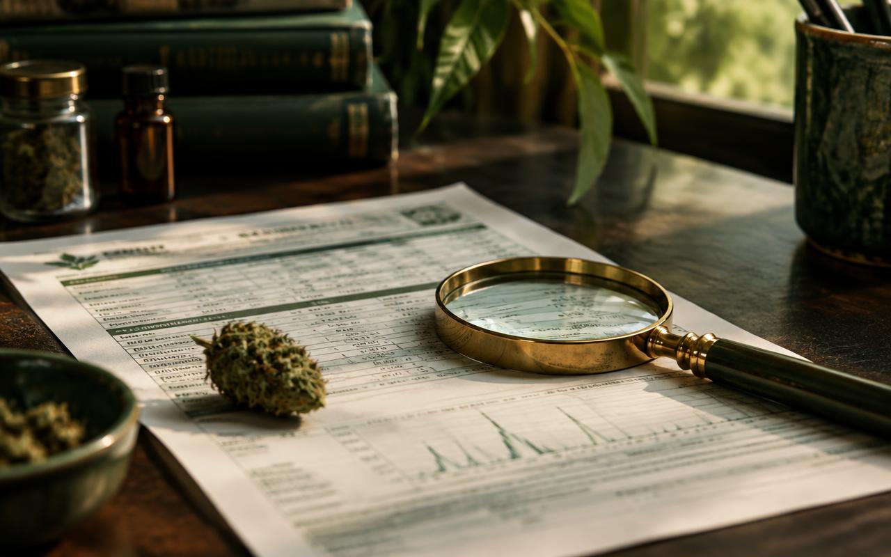 Certificat d'analyse examiné à la loupe